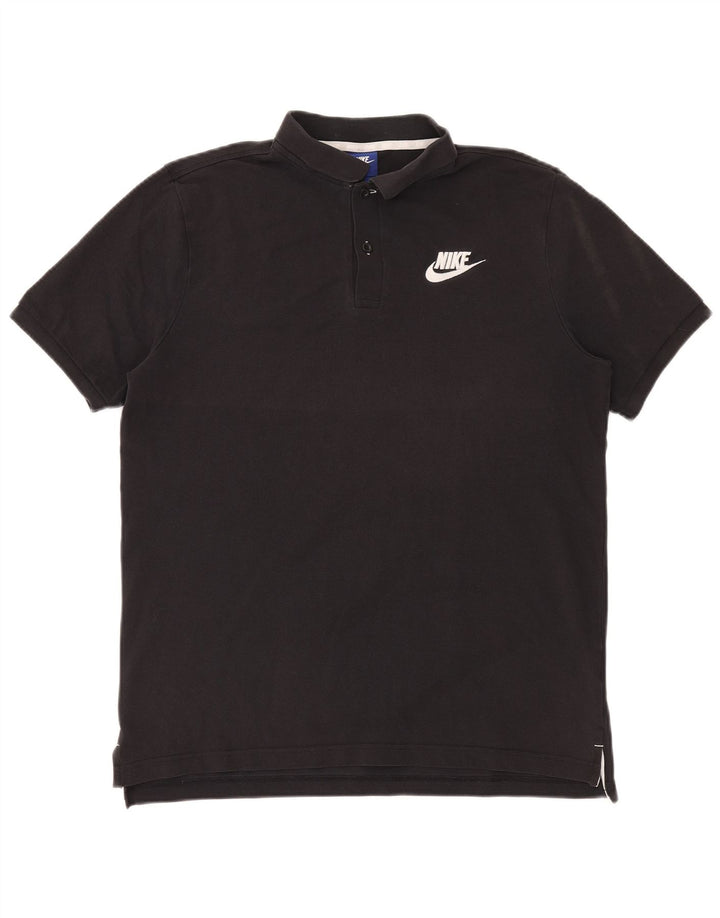 Nike Herren-Poloshirt, groß, aus schwarzer Baumwolle
