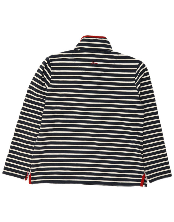 Joules Damen-Sweatshirt mit Reißverschluss am Hals, UK 14, Größe L, Marineblau gestreift