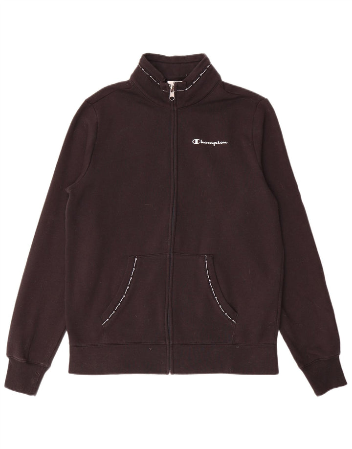Champion Damen-Trainingsanzugoberteil mit Grafik, Größe UK 14, Größe L, Schwarz, Baumwolle