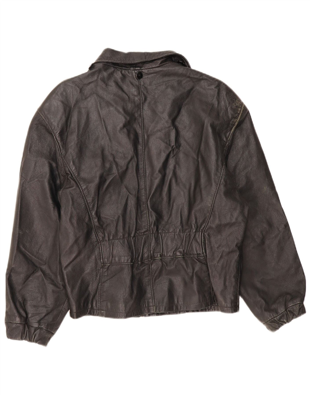 Vintage Damen Lederjacke IT 46 Großes schwarzes Leder