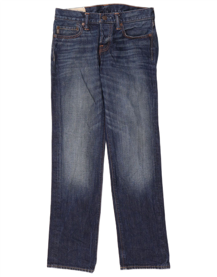 ABERCROMBIE & FITCH Herren Straight Jeans W29 L30 Blaue Baumwolle
