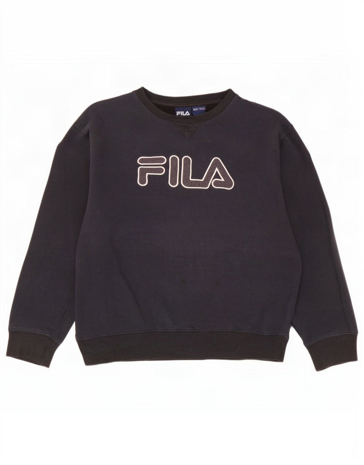 Fila Herren Grafik-Sweatshirt-Pullover 2XL Marineblau aus Baumwolle