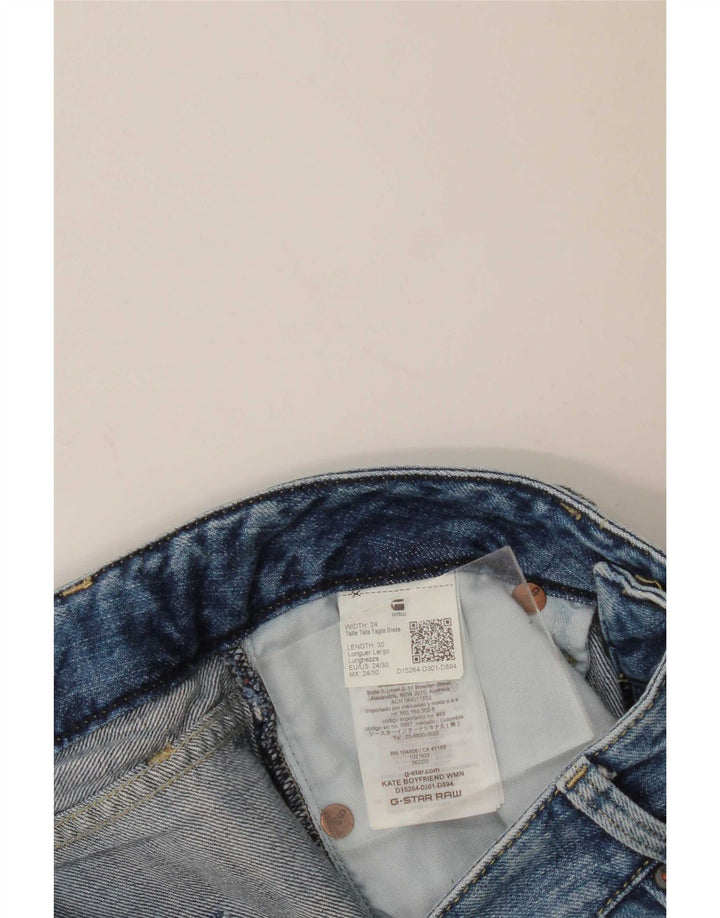 G-Star Damen Distressed Straight Jeans W24 L30 Blaue Baumwolle