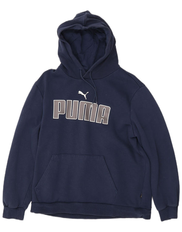 PUMA Damen Graphic Hoodie Pullover UK 16 Large Marineblau