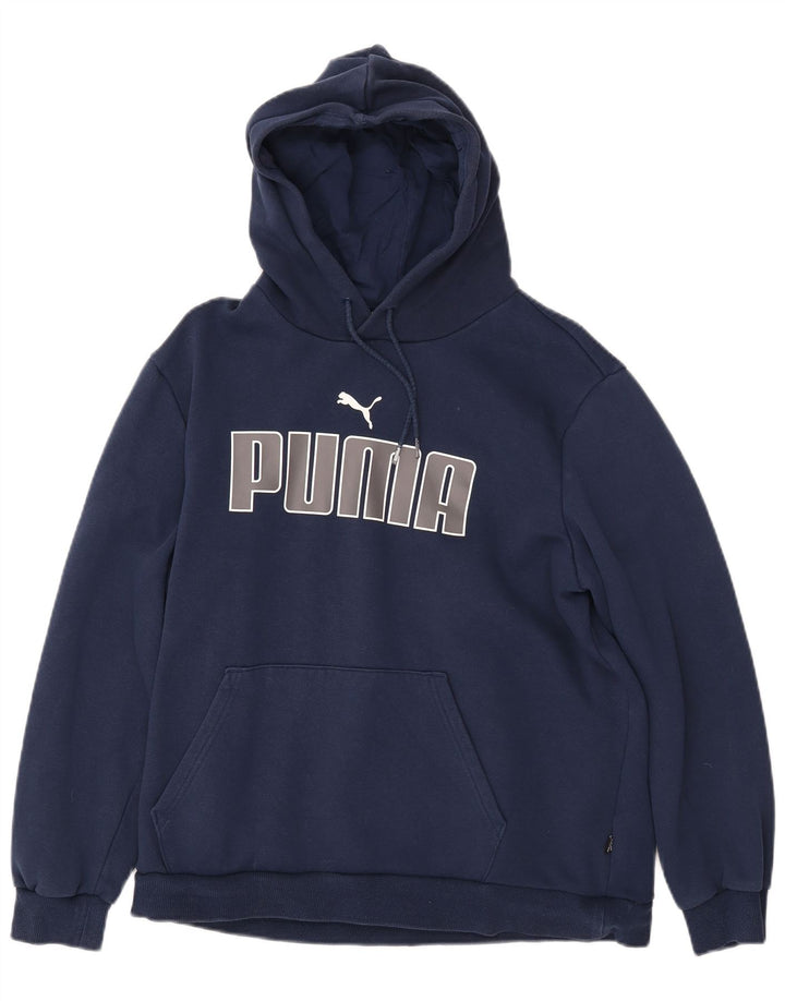 PUMA Damen Graphic Hoodie Pullover UK 16 Large Marineblau