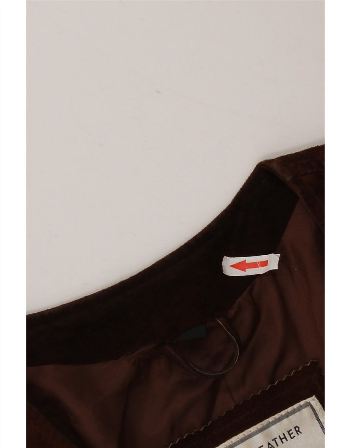 Vintage Damen Wildlederjacke EU 38 Mittelbraunes Leder