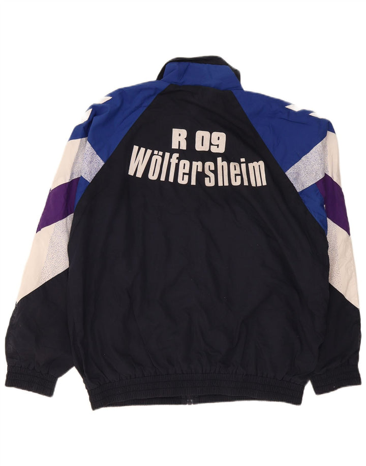 Hummel Herren-Trainingsanzugoberteil mit Grafik, groß, Marineblau, Farbblock