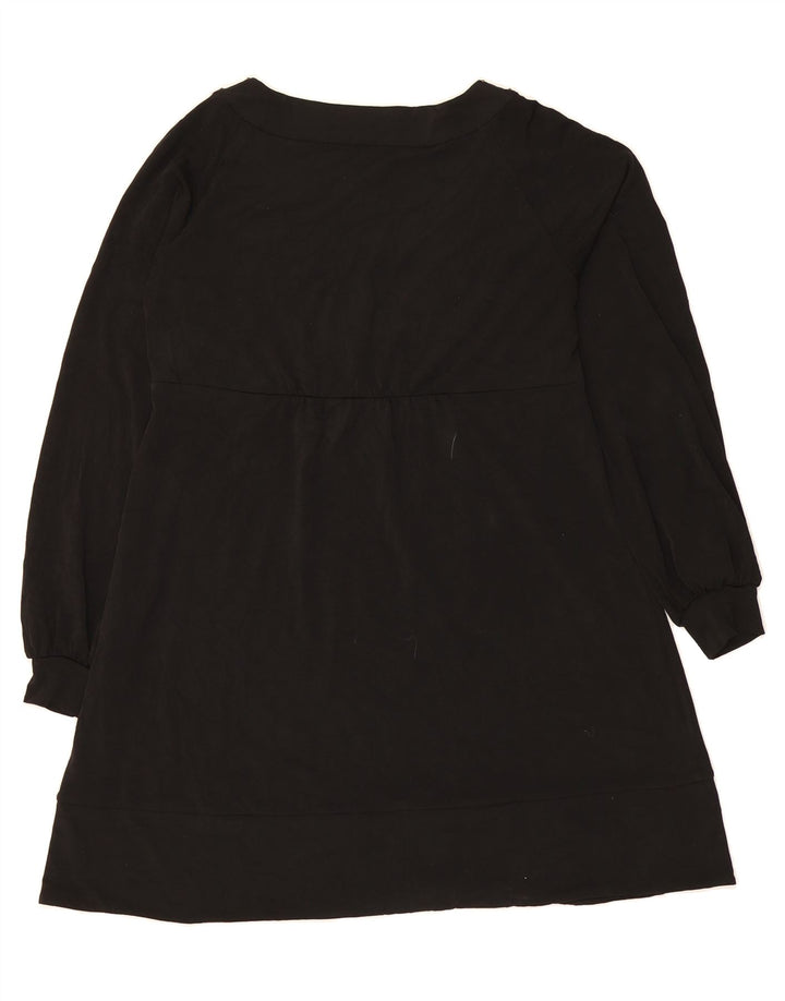 MICHAEL KORS Womens Long Sleeve A-Line Dress UK 14 Large Black Polyester Vintage Michael Kors and Second-Hand Michael Kors from Messina Hembry 
