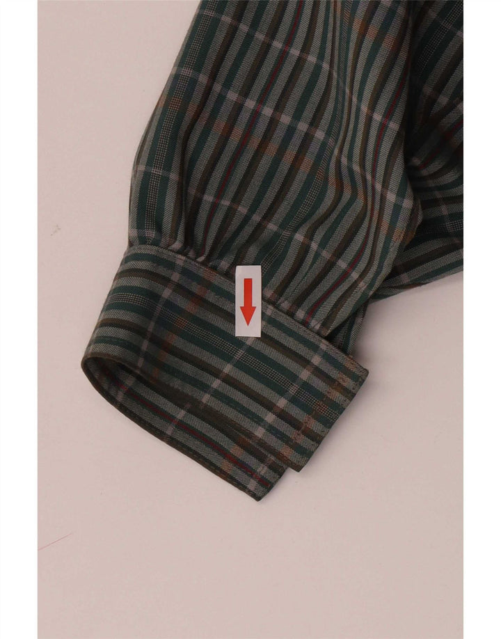 Michael Jacobs Womens Overshirt Shirt UK 10 Small Green Plaid Polyester
