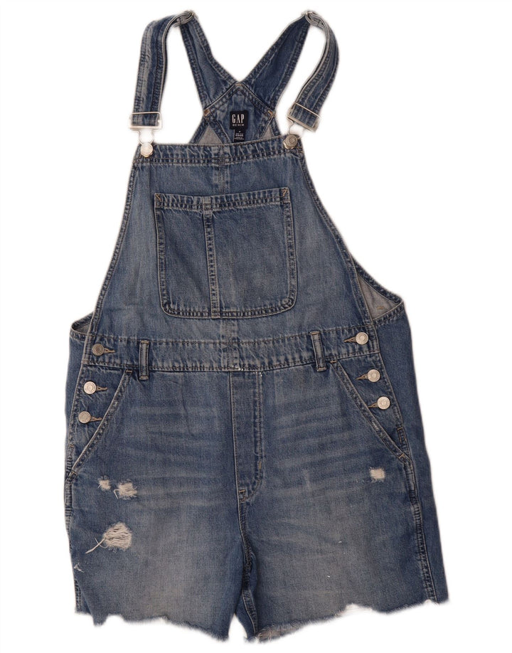 Gap Distressed Latzhose für Damen, Denim-Shorts, Größe M, W36, Blau, Baumwolle