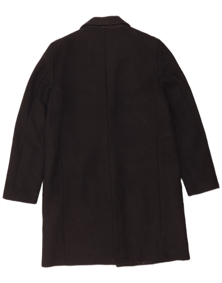 Zara Damen Mantel UK 18 XL Schwarze Wolle