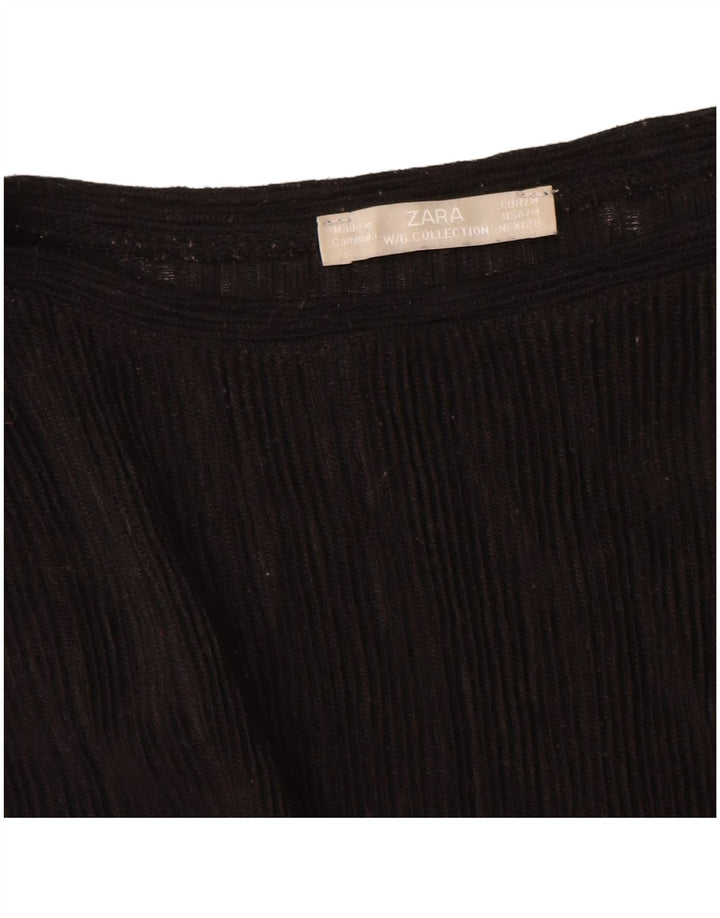 Zara Damen-Pullover, übergroß, U-Boot-Ausschnitt, Gr. 14, mittelschwarz