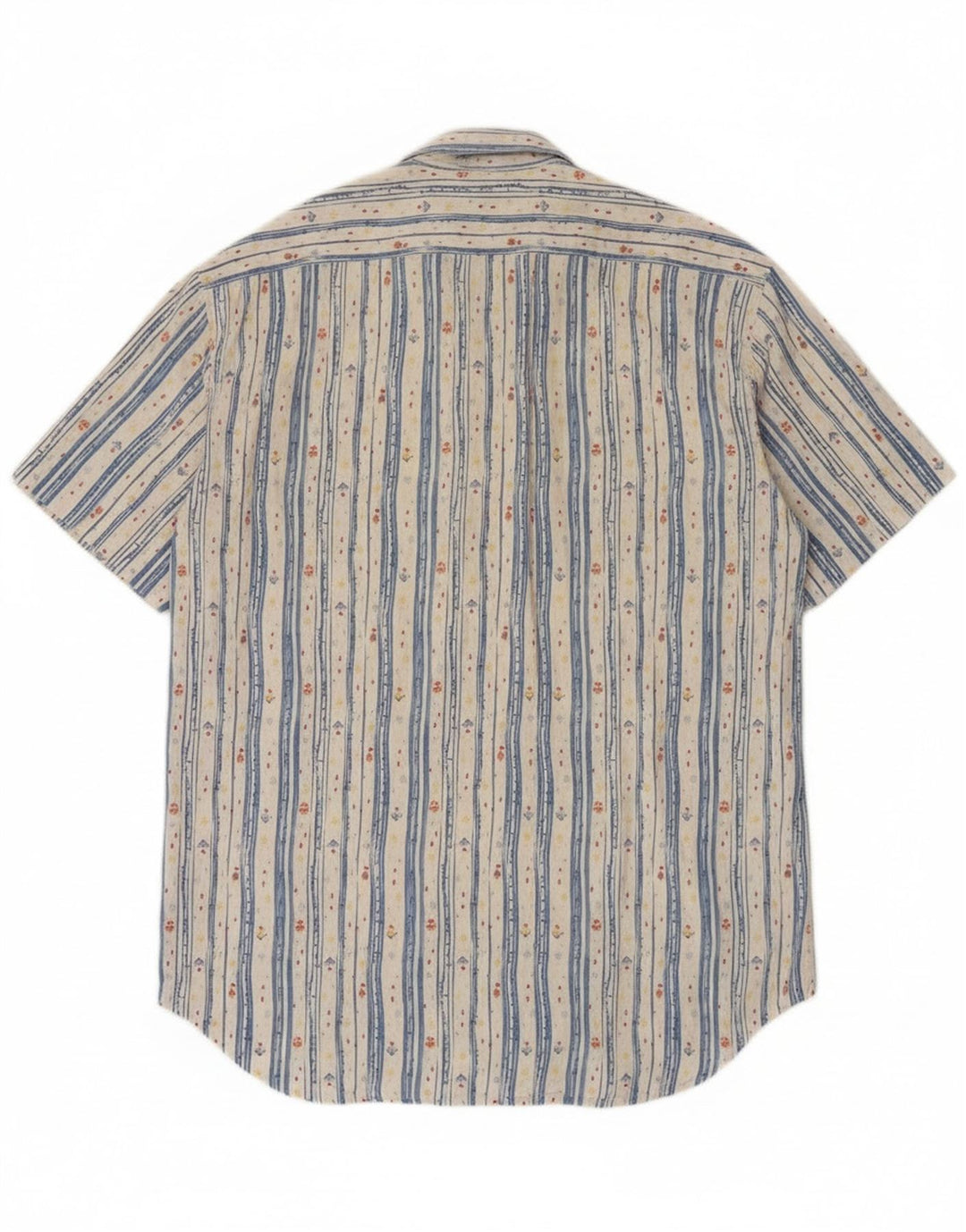 Calvin Klein Herren-Kurzarmhemd aus mittelweiß gestreifter Baumwolle