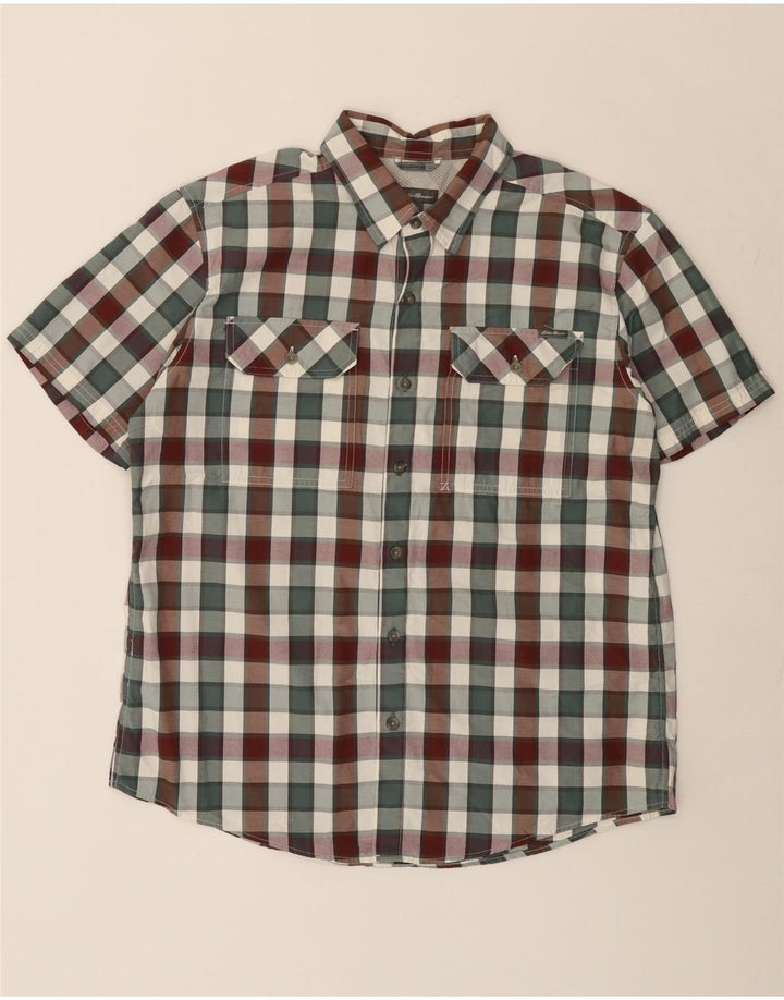 EDDIE BAUER Herren-Kurzarmhemd, groß, mehrfarbig, kariert, Baumwolle
