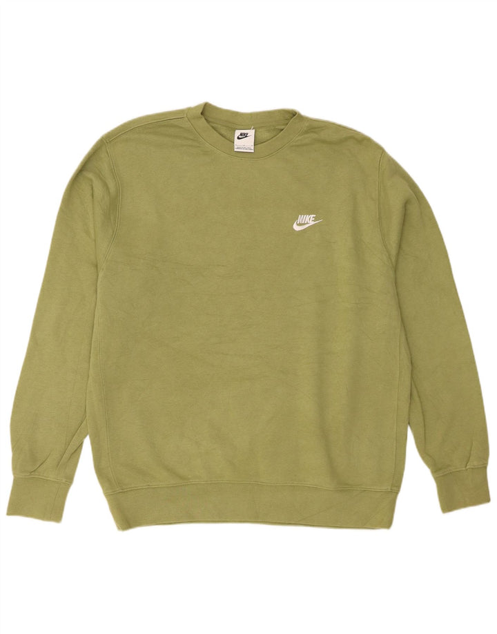 Nike Herren-Sweatshirt-Pullover, große Khaki-Baumwolle
