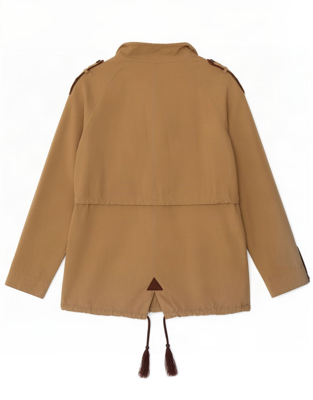 Zara Damen Militärjacke UK 10 Small Beige Baumwolle