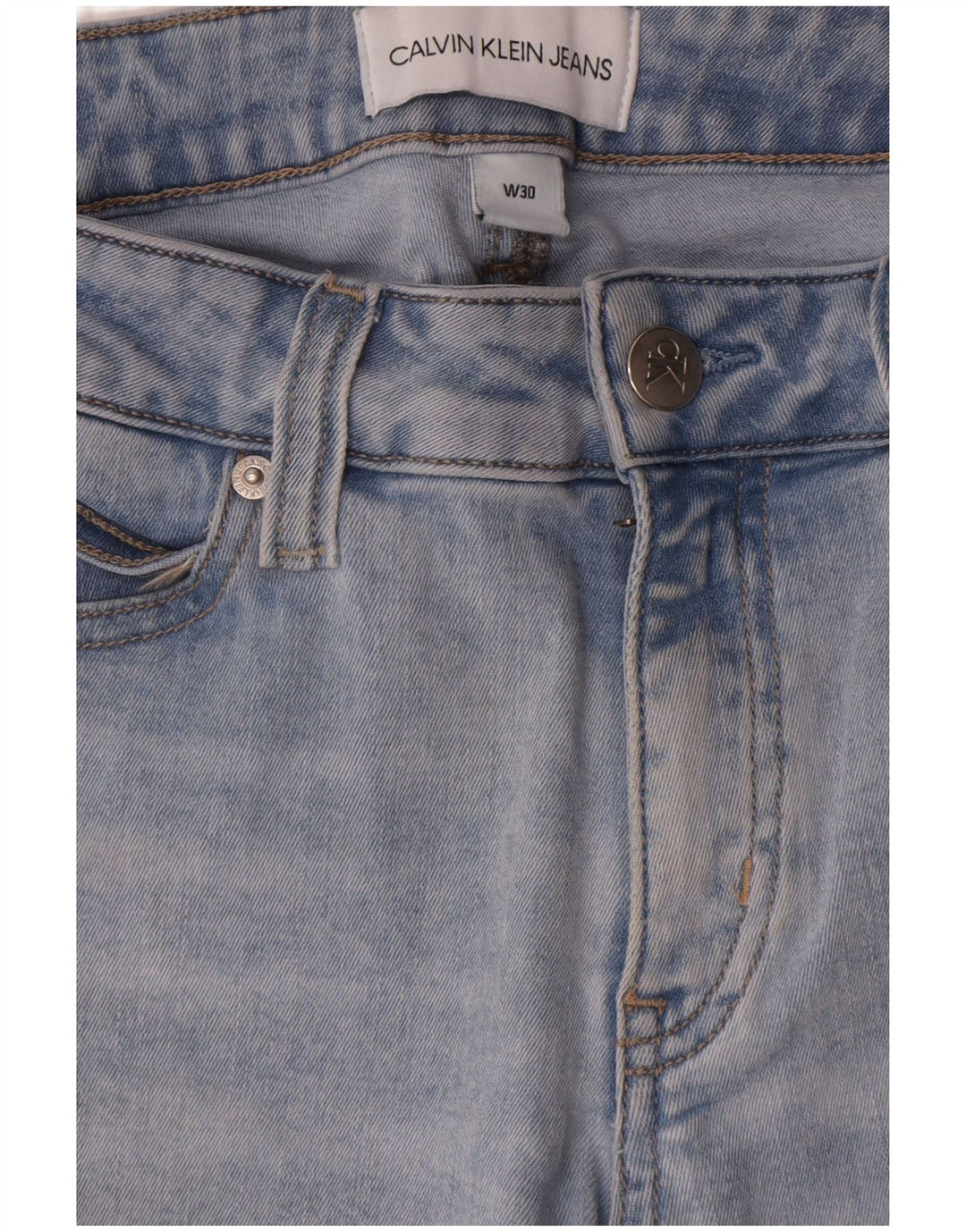 Calvin Klein Damen Slim Jeans W30 L27 Blaue Baumwolle