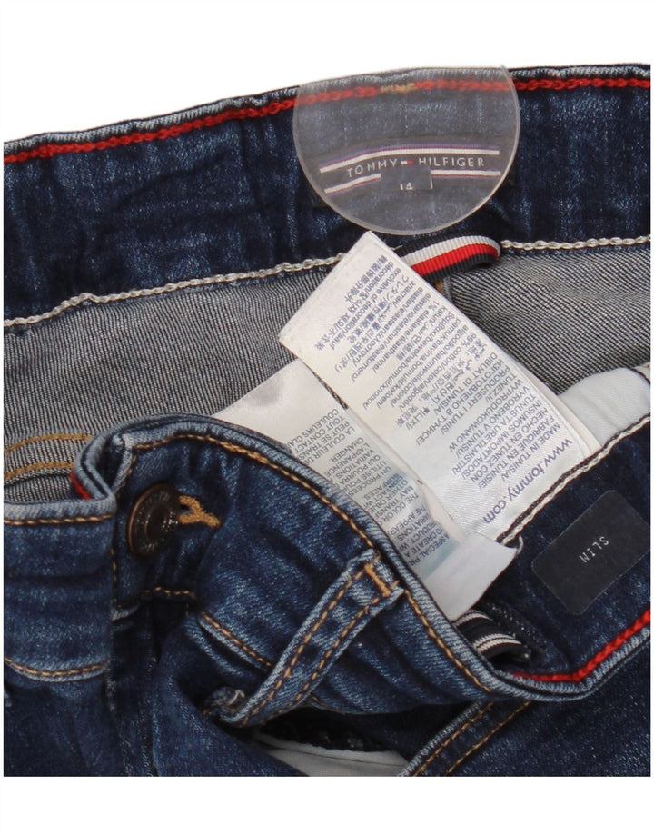 TOMMY HILFIGER Mädchen Slim Jeans 13-14 Jahre W26 L29 Blaue Baumwolle