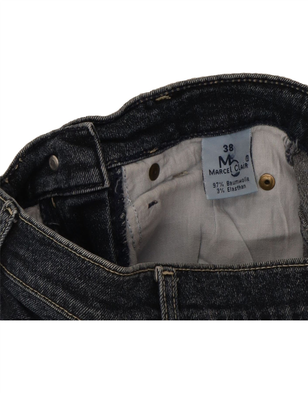 MARCEL CLAIR Womens High Waist Slim Jeans EU 38 Medium W28 L29 Black Vintage Marcel Clair and Second-Hand Marcel Clair from Messina Hembry 