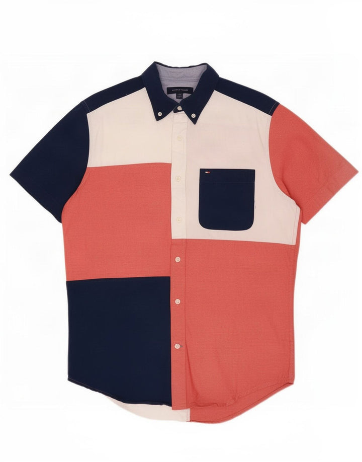 Tommy Hilfiger Herren-Kurzarmhemd, klein, mehrfarbig, Farbblock