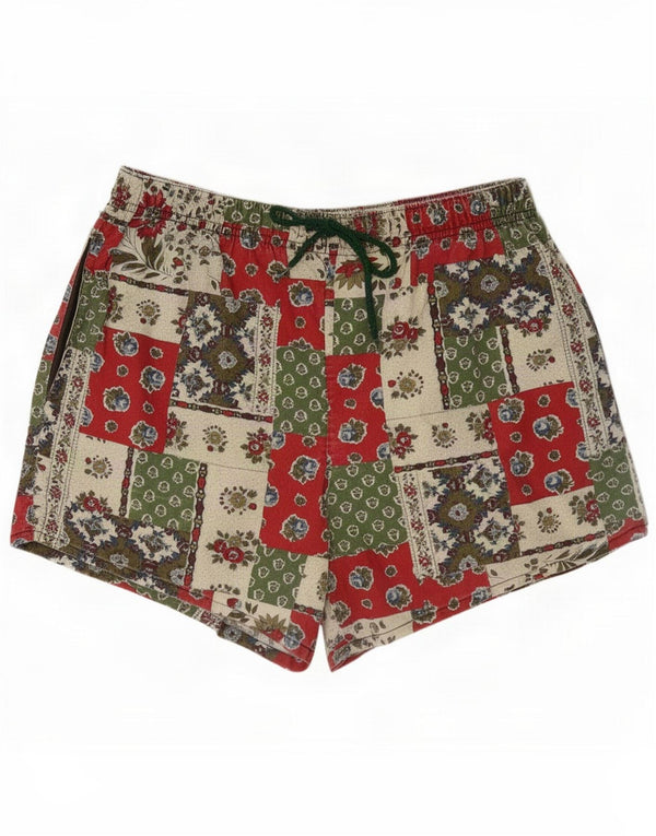 Vintage Damen Shorts UK 14 Medium W30 Mehrfarbiges Patchwork