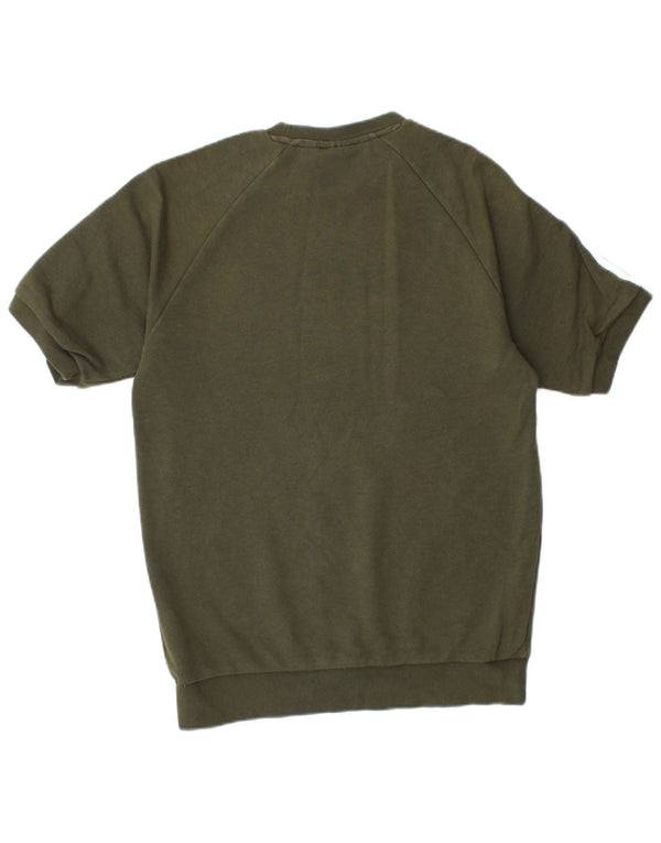 ADIDAS Herren T-Shirt Top Small Khaki Baumwolle