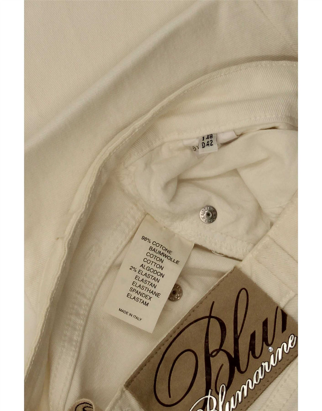 Slim Bootcut-Jeans für Damen von Blumarine, W30, L35, weiße Baumwolle