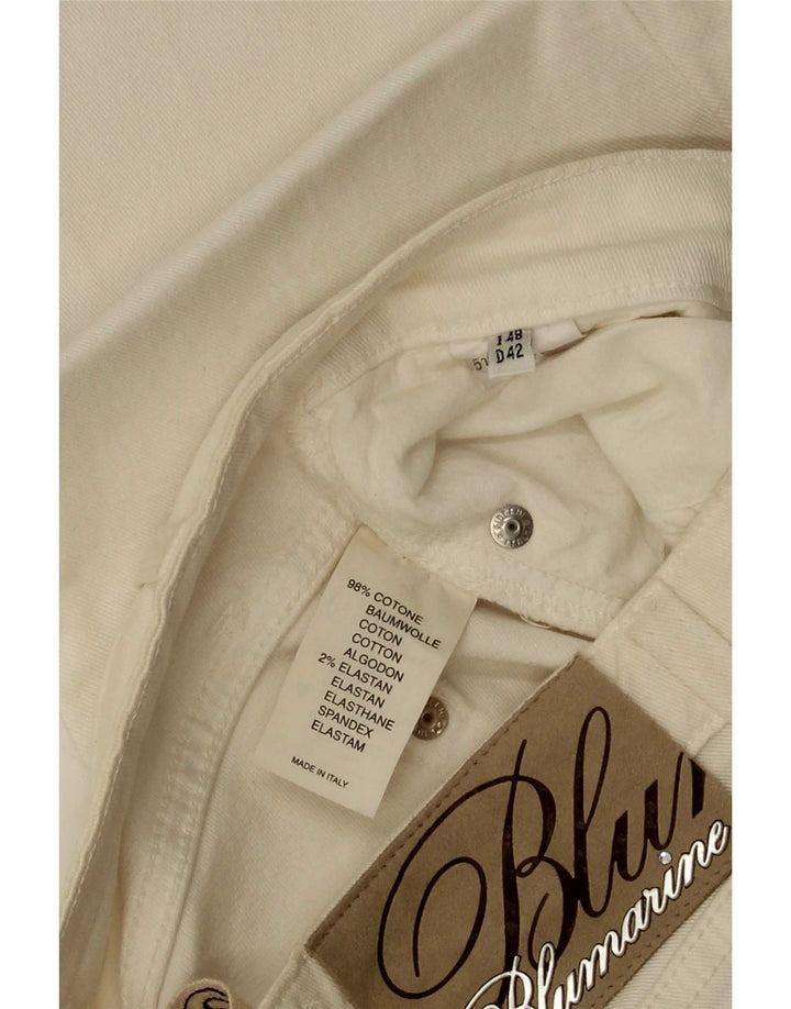 Slim Bootcut-Jeans für Damen von Blumarine, W30, L35, weiße Baumwolle