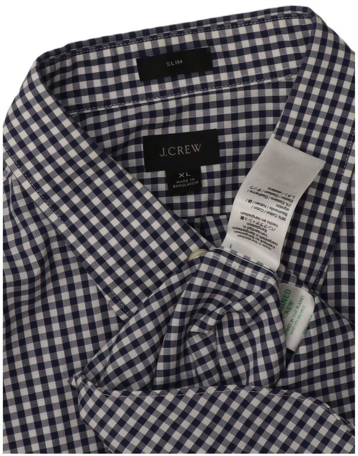J. Crew Slim-Hemd für Herren, XL, Marineblau, Gingham-Baumwolle