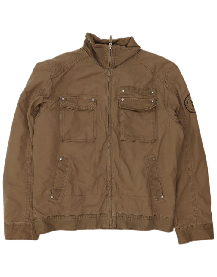 Esprit Herren-Utility-Jacke UK 40 Large Braun Baumwolle