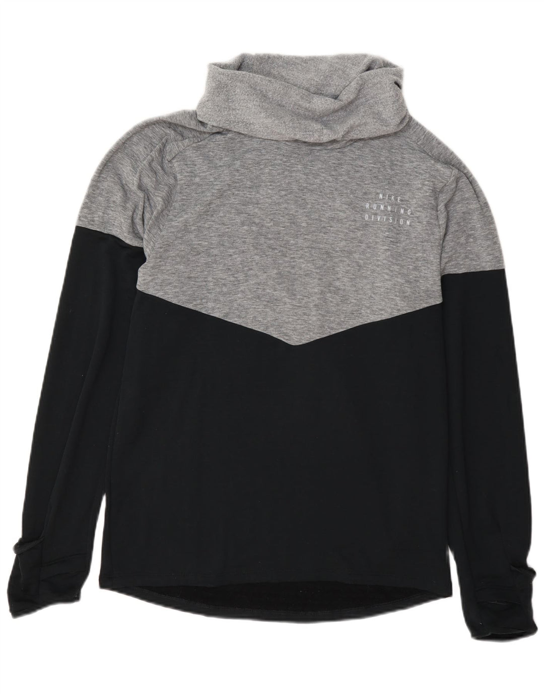 Nike Damen Therma-Fit Rollkragen-Sweatshirtpullover, klein, grau, Farbblock