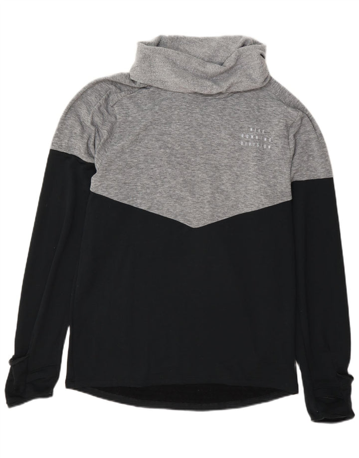 Nike Damen Therma-Fit Rollkragen-Sweatshirtpullover, klein, grau, Farbblock