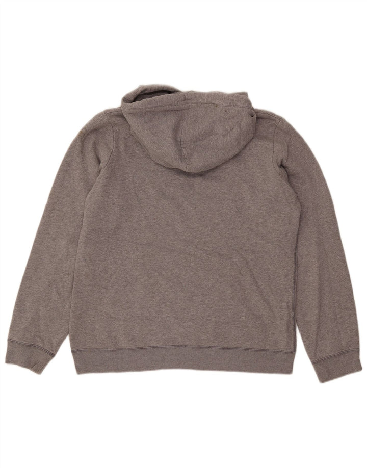 JACK WILLS Damen-Kapuzenpullover mit Grafik, UK 14, Größe L, Grau, Baumwolle