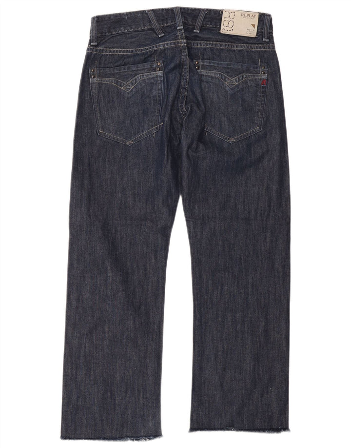 Replay Herren Straight Jeans W34 L28 Marineblau