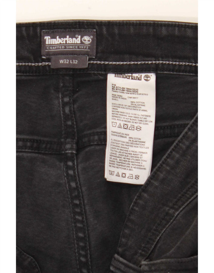 Timberland Herren Slim Jeans W32 L32 Schwarze Baumwolle