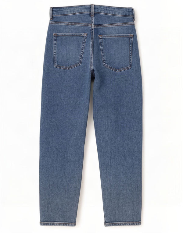 Marks & Spencer Damen Mom-Cropped-Jeans UK 14 Large W32 L24 Blaue Baumwolle
