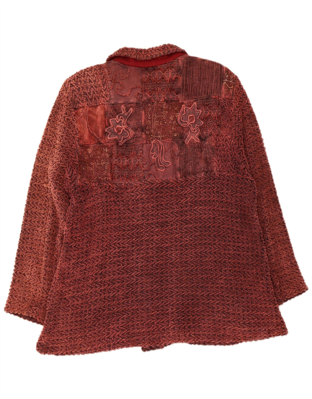 Vintage Damen Bomberjacke UK 14 Medium Maroon Floral