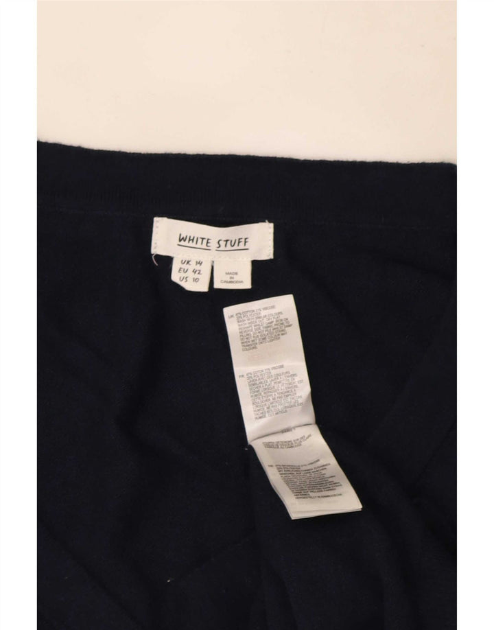 White Stuff Damen-Cardigan-Pullover, UK 14, Größe L, Marineblau, Farbblock
