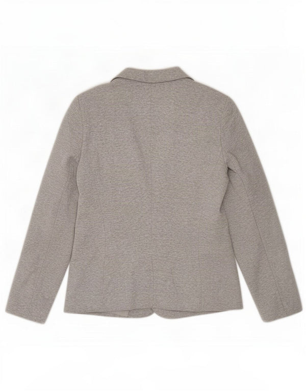 Zara Damen 1-Knopf-Blazerjacke UK 14 Große graue Viskose