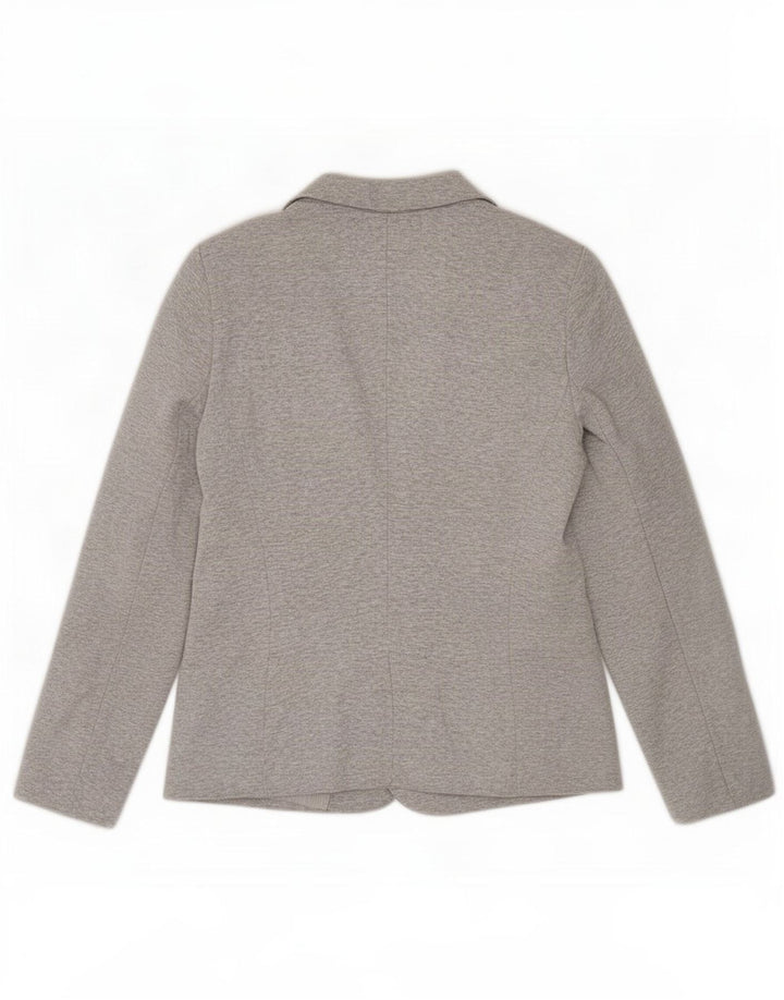 Zara Damen 1-Knopf-Blazerjacke UK 14 Große graue Viskose