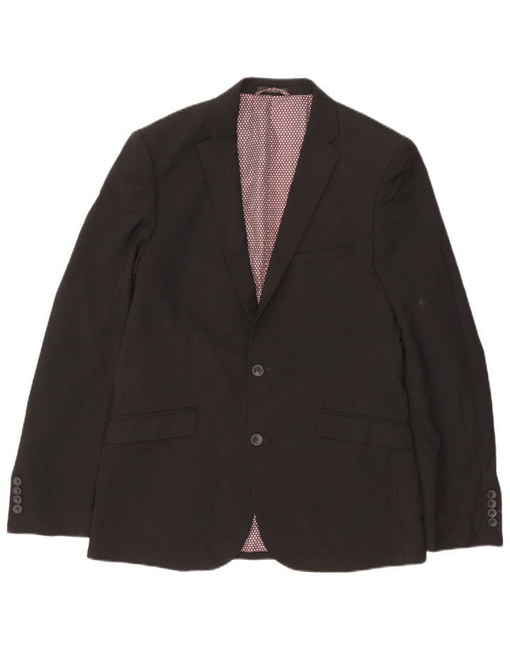 Marks & Spencer Herren-Blazer, schmale Passform, 2 Knöpfe, Gr. 40, Schwarz