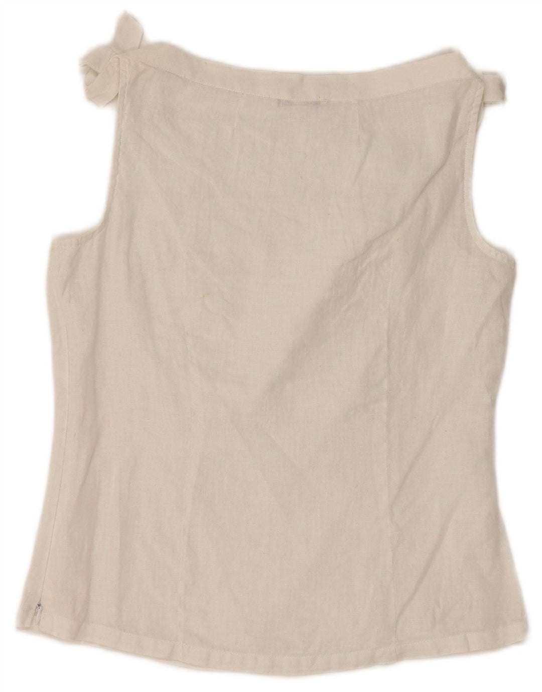 NARACAMICIE Damen ärmelloses Blusen-Top, Größe S, Weiß