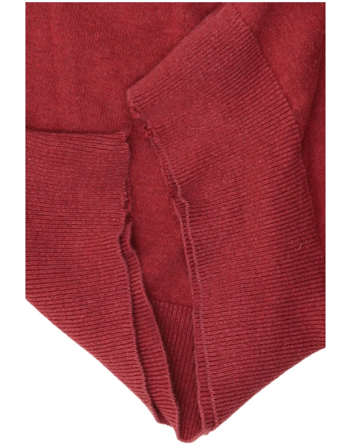 Marks & Spencer Herren-Pullover mit V-Ausschnitt, mittlerer burgunderroter Baumwolle