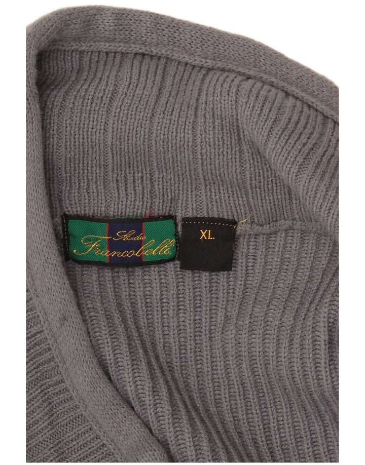 Vintage Herren Cardigan Pullover XL Grau