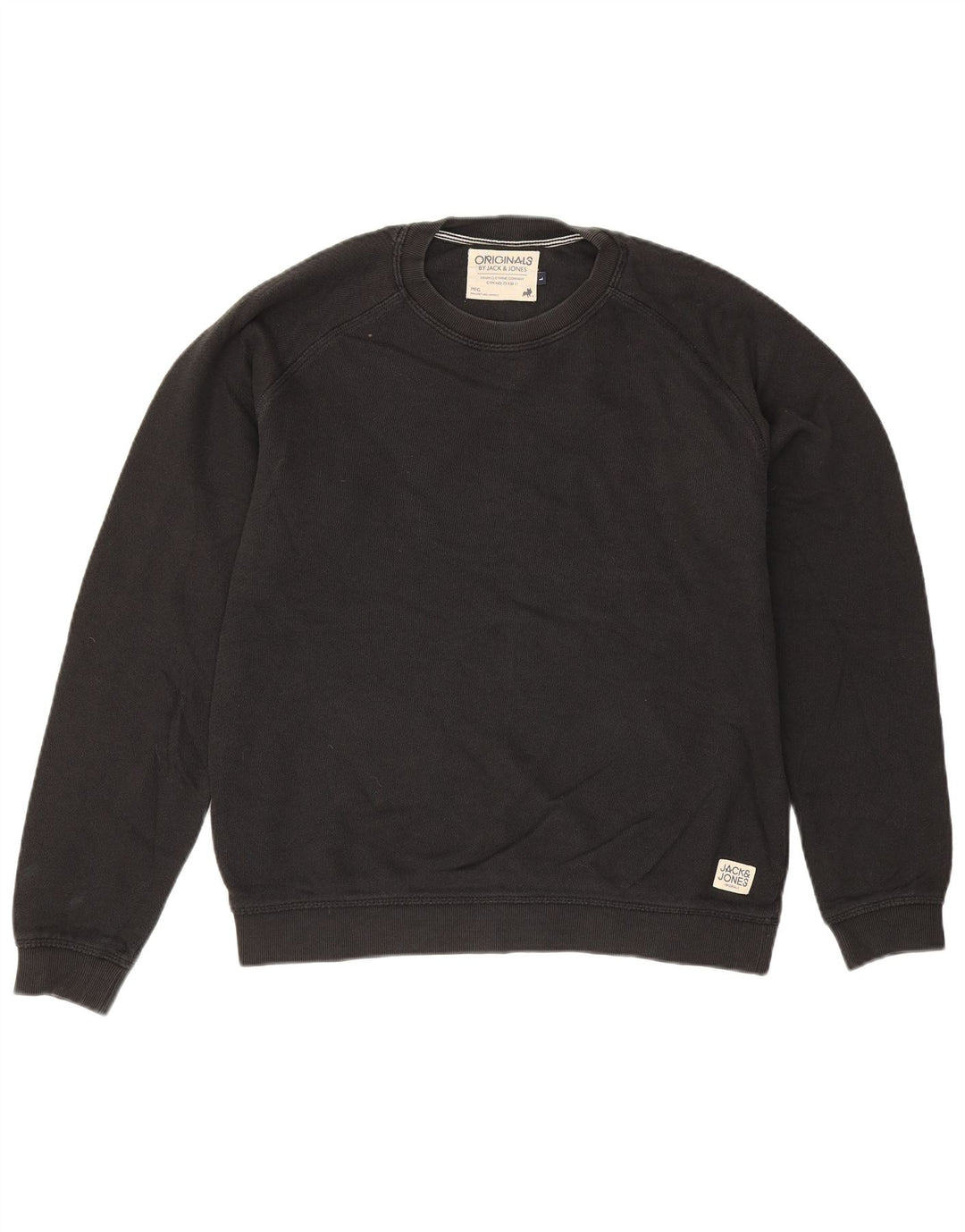 Jack & Jones Herren-Sweatshirt, Pullover, groß, aus schwarzer Baumwolle