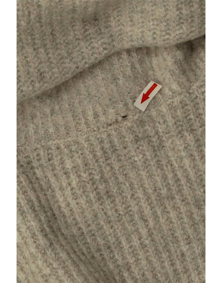 Zara Damen-Pullover mit Rollkragen, übergroß, Gr. 10, Small, Grau, Acryl
