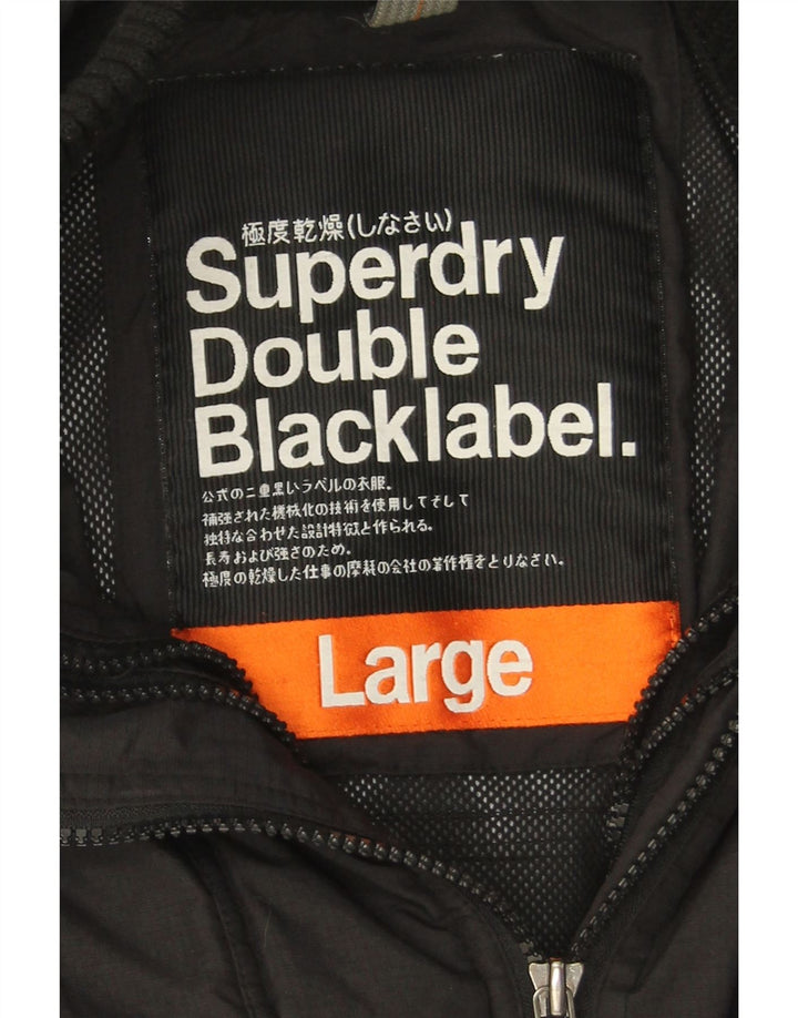 Superdry Damen Bomberjacke UK 16 Large Schwarz Nylon