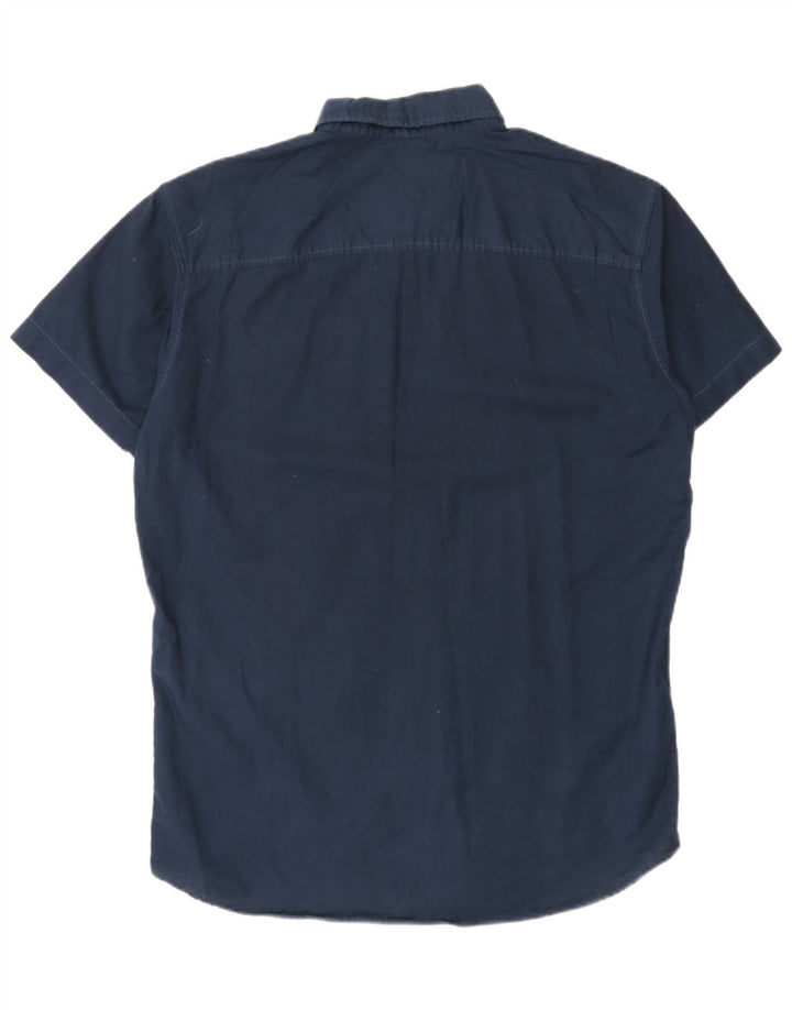 Jack & Jones Herren-Kurzarmhemd, groß, marineblau, Baumwolle