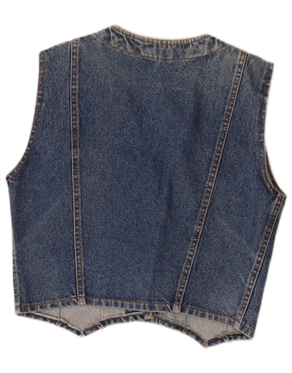 Vintage Damen Jeansweste UK 12 Mittelblaue Baumwolle