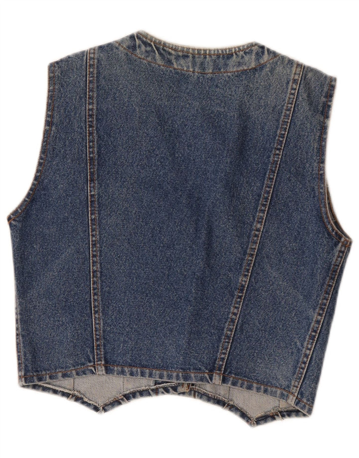 Vintage Damen Jeansweste UK 12 Mittelblaue Baumwolle